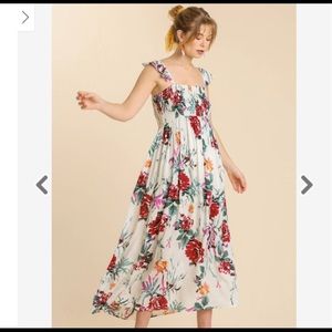 💥SALE💥Umgee - Floral Smocked Ruffle Maxi Dress